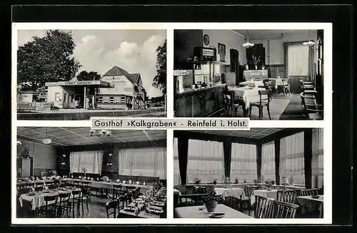 AK Reinfeld i. H., Gasthof Kalkgraben an der Bundesstrasse 75, mit Tankstelle