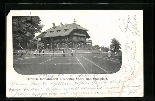AK Barmen, Restauration Fischertal, Sport- und Spielplatz