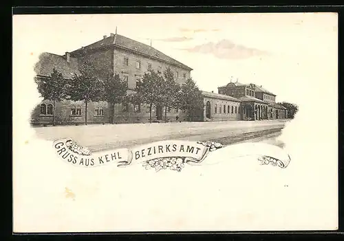 AK Kehl, Bezirksamt mit Strassenpartie