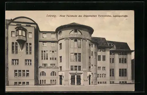 AK Leipzig, Neue Turnhalle des Allgemeinen Turnvereins, Leplaystrasse