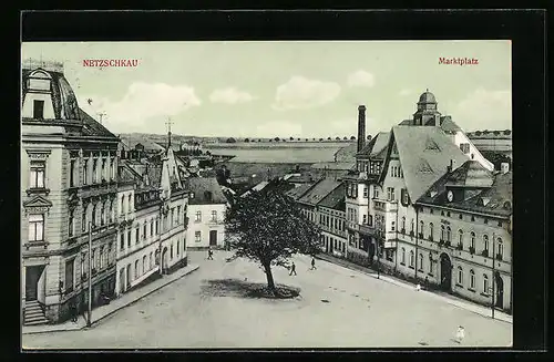 AK Netzschkau, Blick auf den Marktplatz