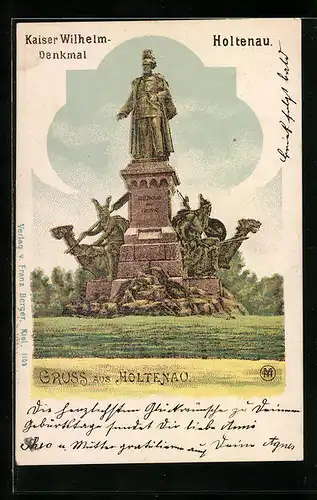 AK Holtenau, Kaiser Wilhelm-Denkmal