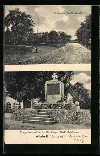AK Wilstedt /Holstein, Kriegerdenkmal der Weltkriege 1914-18 Gefallenen