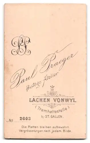 Fotografie Paul Praeger, Lachen-Vonwil b. St. Gallen, Elegant gekleideter Herr mit Schnauzbart