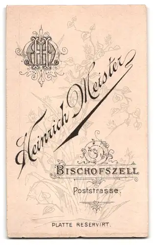 Fotografie Heinrich Meister, Bischofszell, Poststrasse, Eleganter Herr mit Zwirbelbart