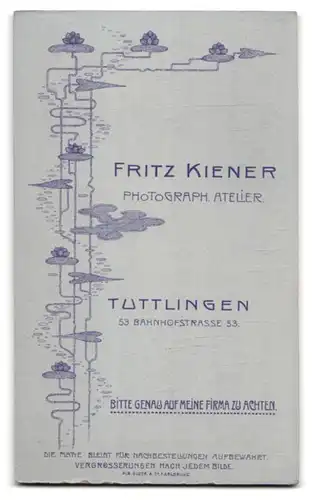 Fotografie Fritz Kiener, Tuttlingen, Bahnhofstrasse 53, Junge Dame mit einem Haarknoten