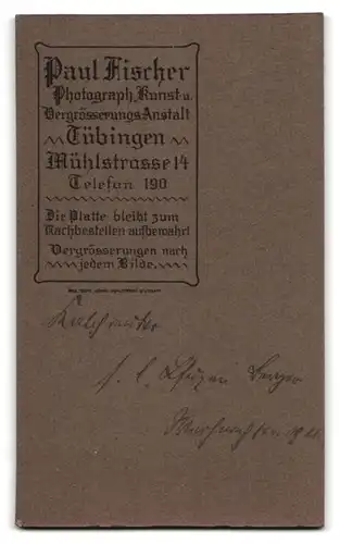 Fotografie Paul Fischer, Tübingen, Mühlstrasse 14, Eleganter Herr mit Zwicker und Oberlippenbart