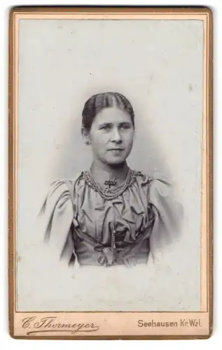 Fotografie Carl Thormeyer, Seehausen /Kr. Wzl., Junge Dame mit zurückgebundenem Haar