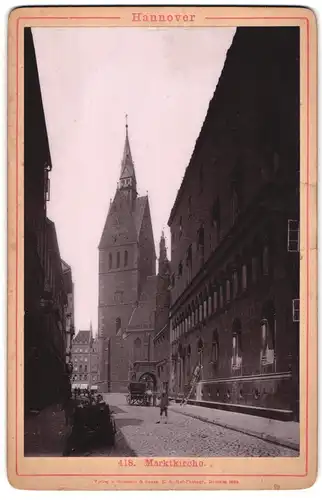 Fotografie Römmler & Jonas, Dresden, Ansicht Hannover, Strassenpartie an der Marktkirche mit Fassadenputzer