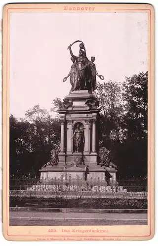 Fotografie Römmler & Jonas, Dresden, Ansicht Hannover, Partie am Kriegerdenkmal