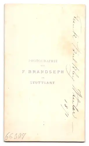 Fotografie Fr. Brandseph, Stuttgart, Portrait Herr Frank Bulkley Wheeler im Anzug mit Krawatte, 1871