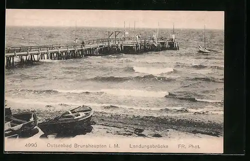 AK Brunshaupten i. M., An der Landungsbrücke