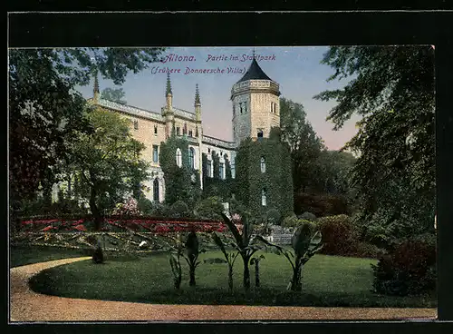 AK Hamburg-Altona, Partie im Stadtpark
