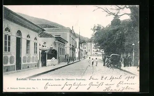 AK Santos, Praca dos Andradas, Lado do Theatro Guarany