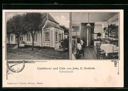 AK Schwabstedt, Conditorei und Café von Johs. E. Dethlefs
