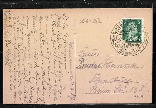 AK Warnemünde, Partie in der Moltkestrasse