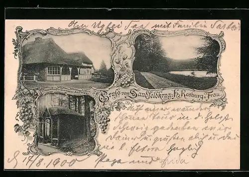 Passepartout-AK Casseedorf, Casseedorfer Tannen, Gasthaus Sandfeldkrug