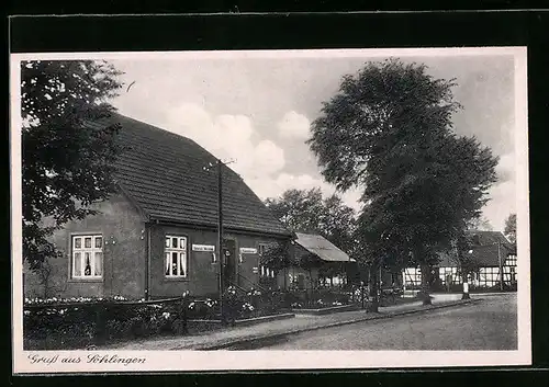 AK Söhlingen, Strassenpartie mit Kolonialwarengeschäft