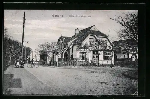 AK Garding, Partie in der Süderstrasse, Ecke Ringchaussee