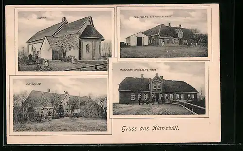 AK Klanxbüll, Gasthaus Petersen, Haus Kaufmann Andresen, Pastorat