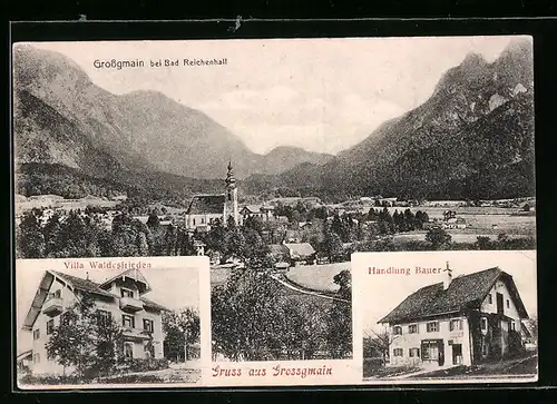 AK Grossgmain bei Bad Reichenhall, Gesamtansicht, Villa Waldesfrieden, Handlung Bauer