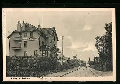 AK Duhnen /Nordsee, Partie am Wehrbergsweg mit Pension Meeresfriede