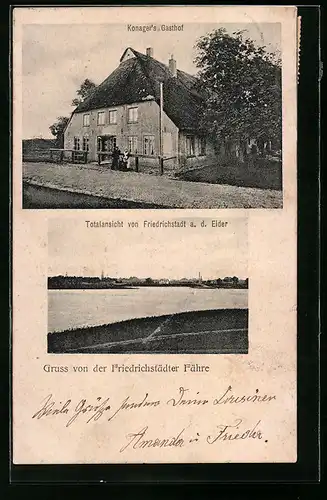 AK Friedrichstadt a. d. Eider, Konagels Gasthof, Totalansicht