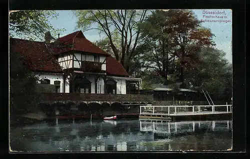 AK Düsseldorf, Fischerhaus m. Schwanenspiegel