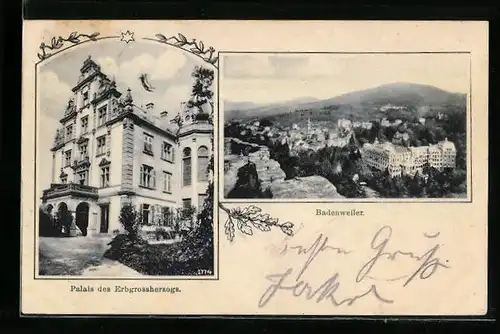 AK Badenweiler, Ortsansicht mit Palais des Erbgrossherzogs