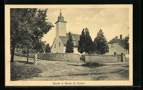 AK Rhoda b. Erfurt, Blick zur Kirche