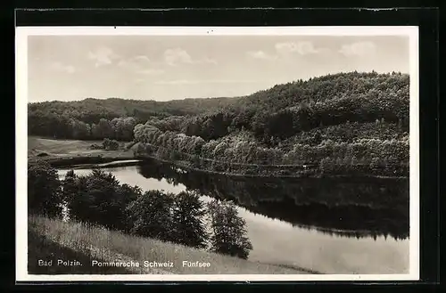 AK Bad Polzin /Pommersche Schweiz, Blick über den Fünfsee