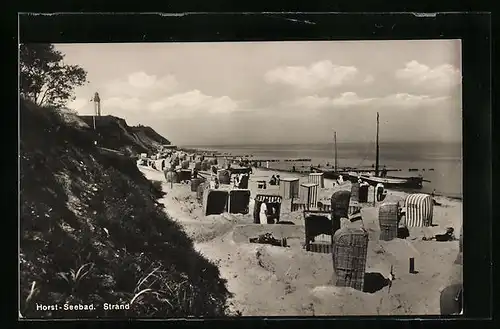 AK Horst, Blick über den Strand zum Leuchtturm