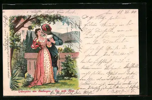 Lithographie Trompeter von Säckingen, Der erste Kuss