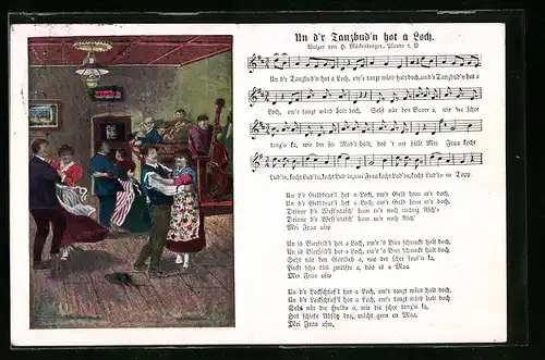 Lied-AK Hilmar Mückenberger: Un d`r Tanzbud`n hot a Loch