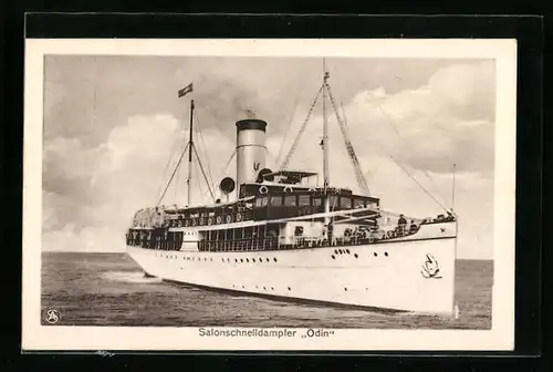 AK Salonschnelldampfer Odin in der Bugansicht