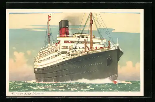 Künstler-AK Passagierschiff RMS Samaria der Cunard White Star Line