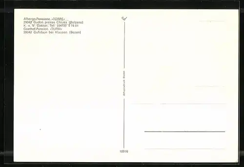 AK Gudon presso Chiusa, Albergo-Pensione Torre
