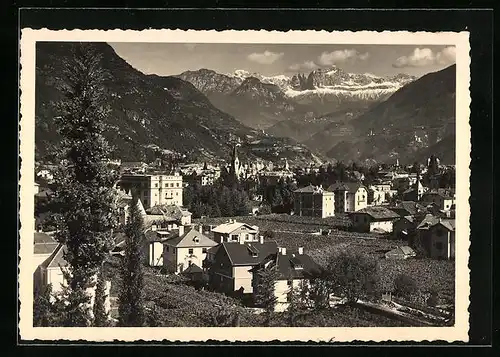AK Bolzano-Gries, Panorama mit Mt. Catinaccio