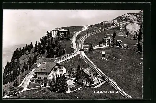 AK Rigi-Kulm, Rigi-Staffel aus der Vogelschau