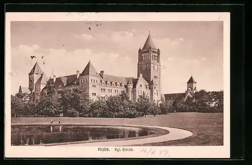 AK Posen, Kgl. Schloss mit Brunnen