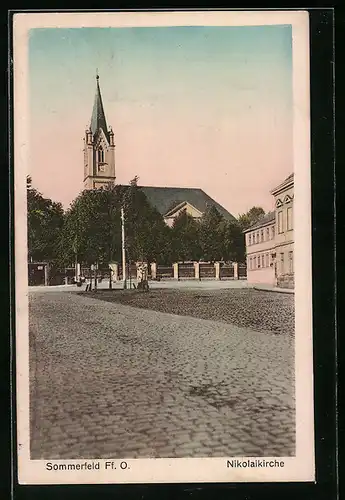 AK Sommerfeld /Ff. O., Marktplatz mit Nikolaikirche