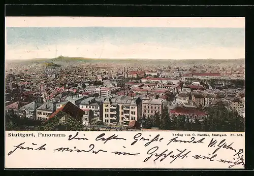 AK Stuttgart, Panorama der Stadt