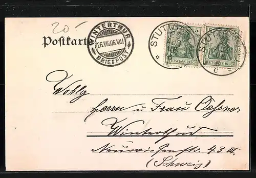 AK Stuttgart, Panorama der Stadt