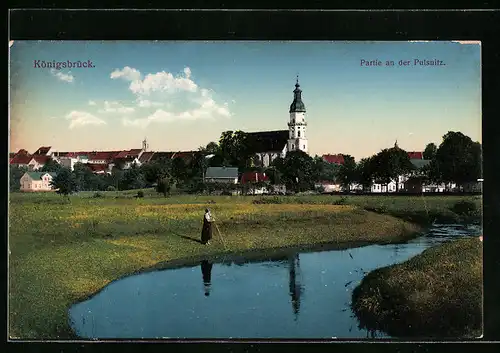 AK Königsbrück, Partie an der Pulsnitz