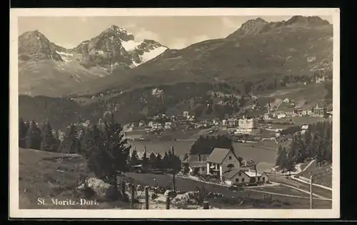 AK St. Moritz, Gesamtansicht aus weiter Ferne