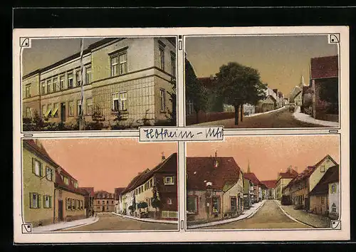 AK Hofheim /Mfr., Blick über Strassen auf Wohnhäuser