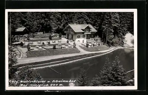 AK Bad Kohlgrub, Café Waldschleuse und Schwimmbad