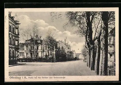 AK Offenburg i. B., Partie bei der Gerber- und Grabenstrasse