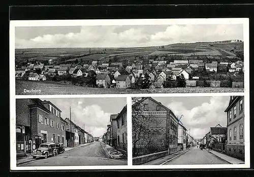 AK Dauborn, Ortspanorama, Strassenpartien