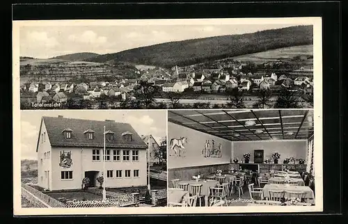 AK Blessenbach /Oberlahn, Totalansicht, Gemeinschaftshaus und -saal